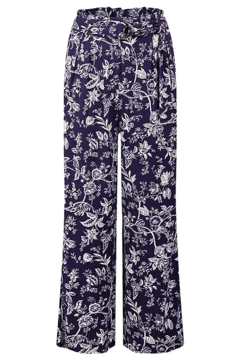 Floral Wide Leg  Crop Trousers