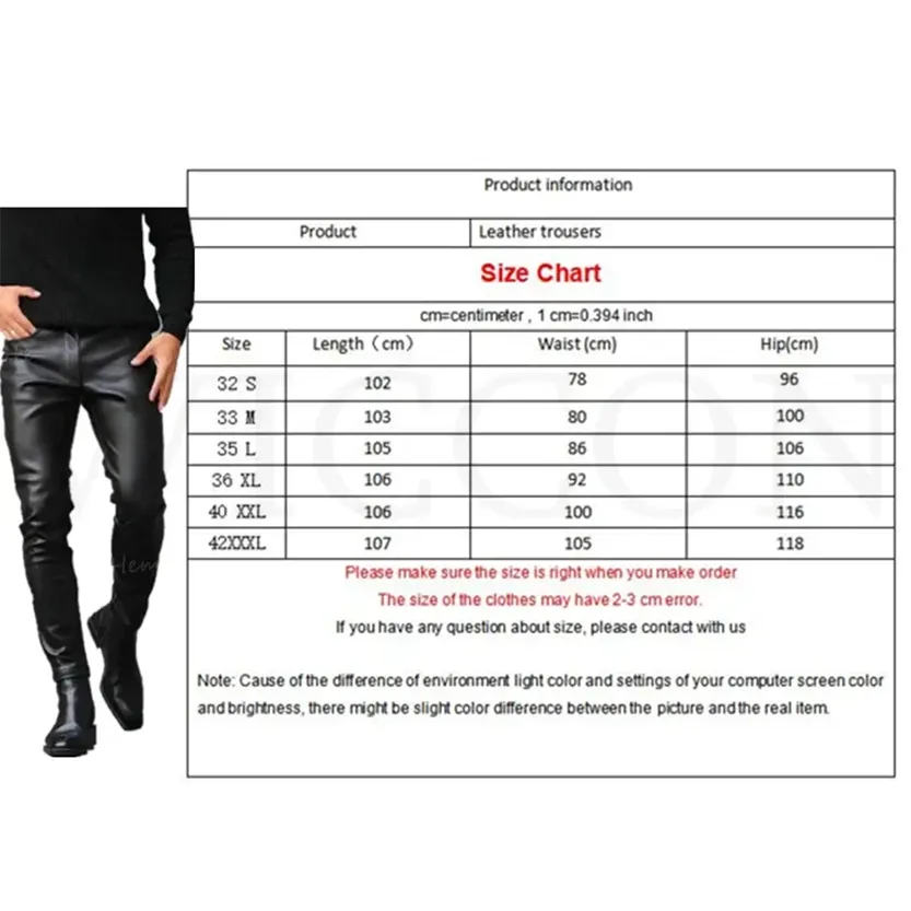 Funki Buys | Pants | Men's Faux Leather Fashion Biker Pants