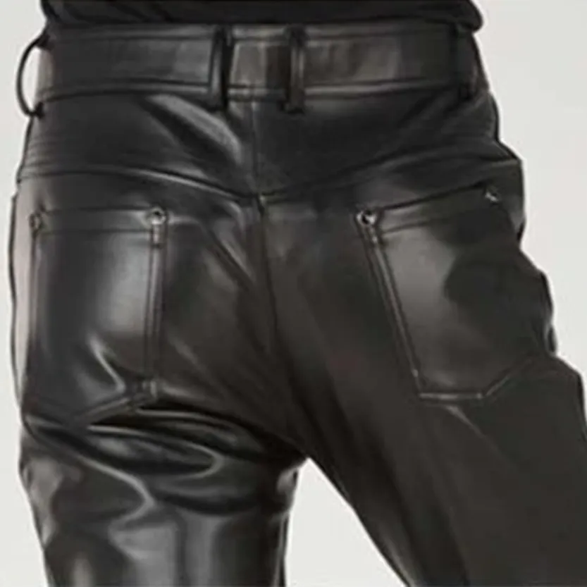 Funki Buys | Pants | Men's Faux Leather Fashion Biker Pants