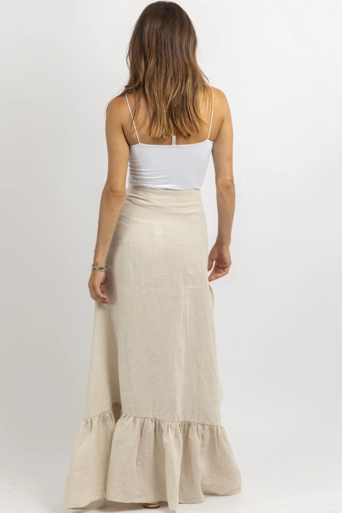 HARLOWE MELANGE LINEN SKIRT