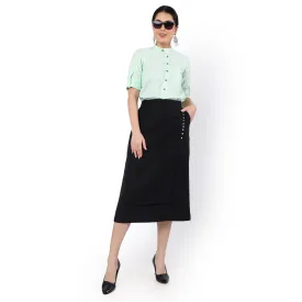 Hemp A-Line Black Skirt