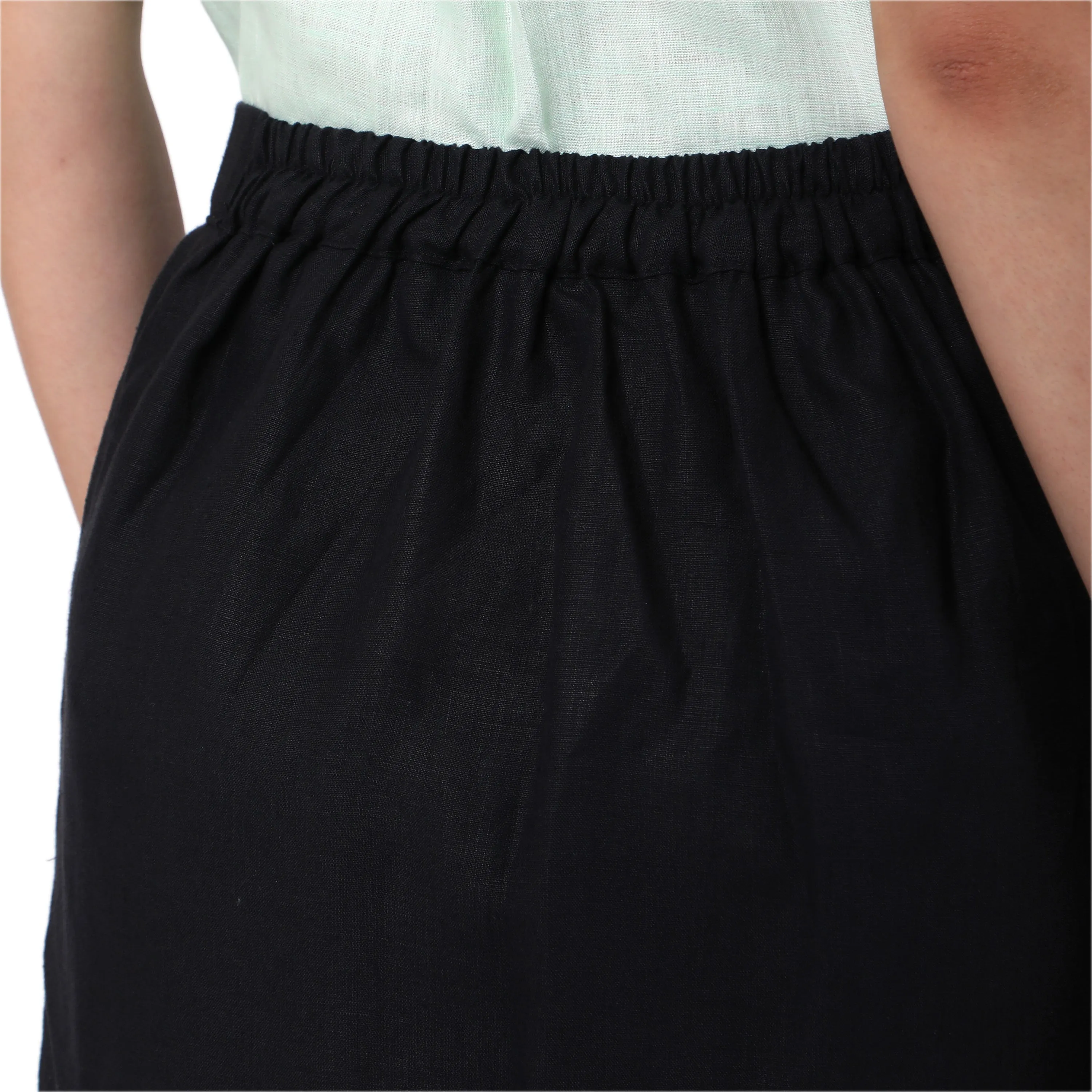 Hemp A-Line Black Skirt