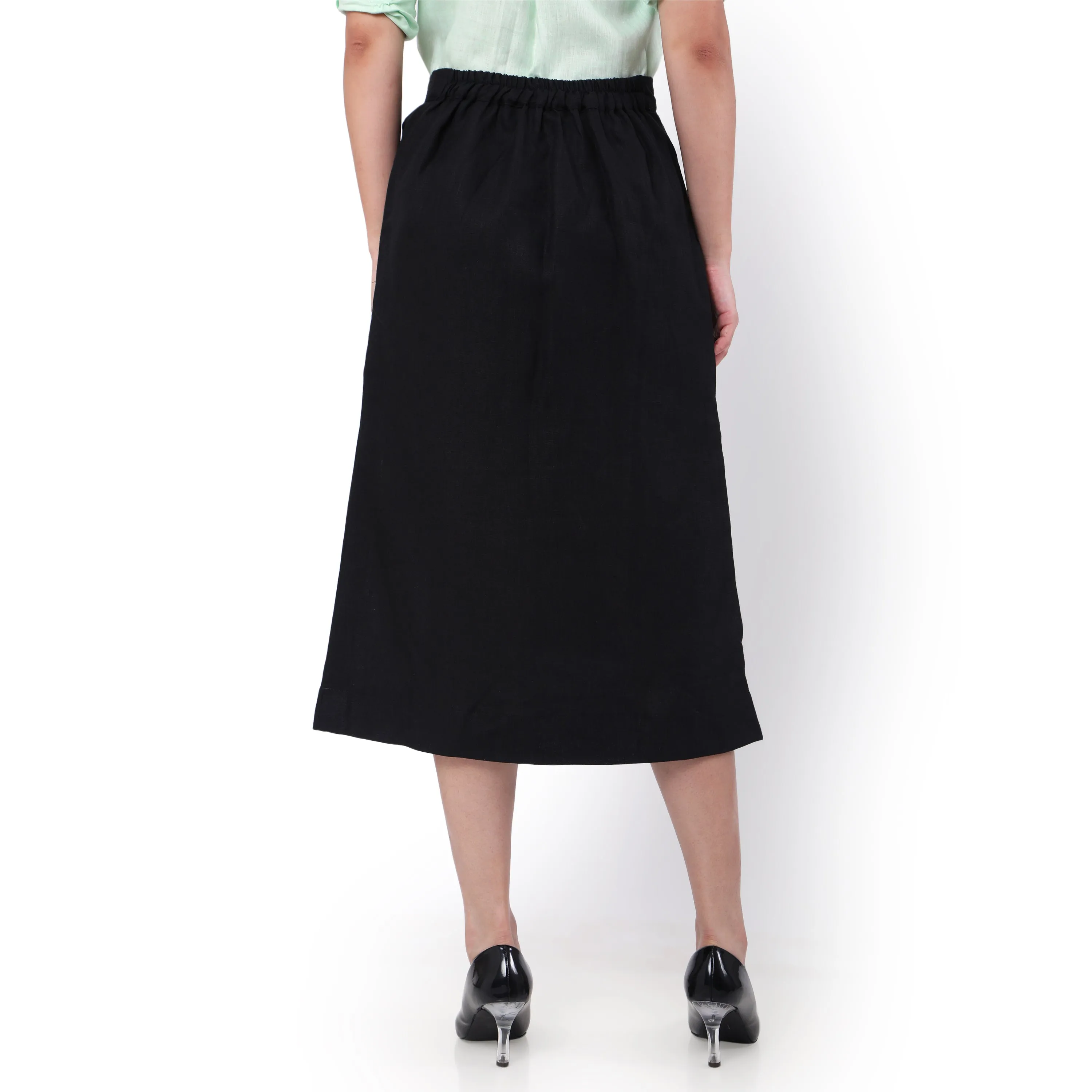 Hemp A-Line Black Skirt