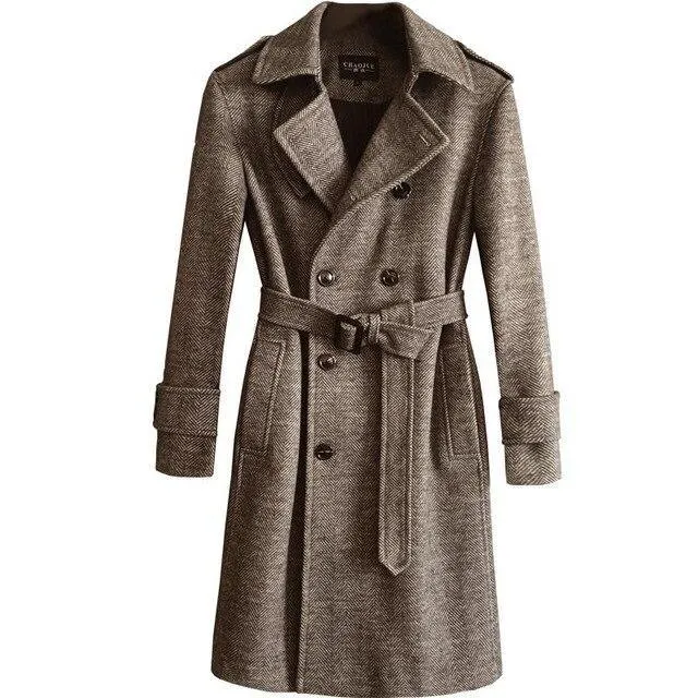 Herringbone Winter Coat For Men