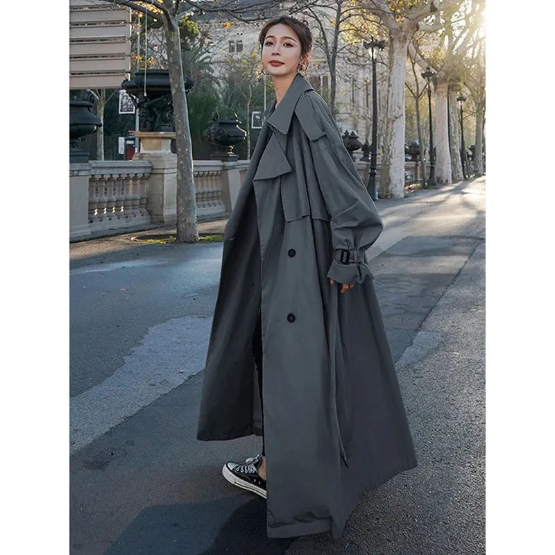 HEYFANCYSTYLE Vintage Charm Long Trench Coat