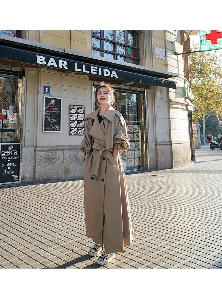 HEYFANCYSTYLE Vintage Charm Long Trench Coat