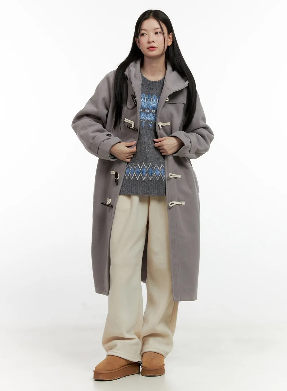 Hooded Duffle Trench Coat ON408