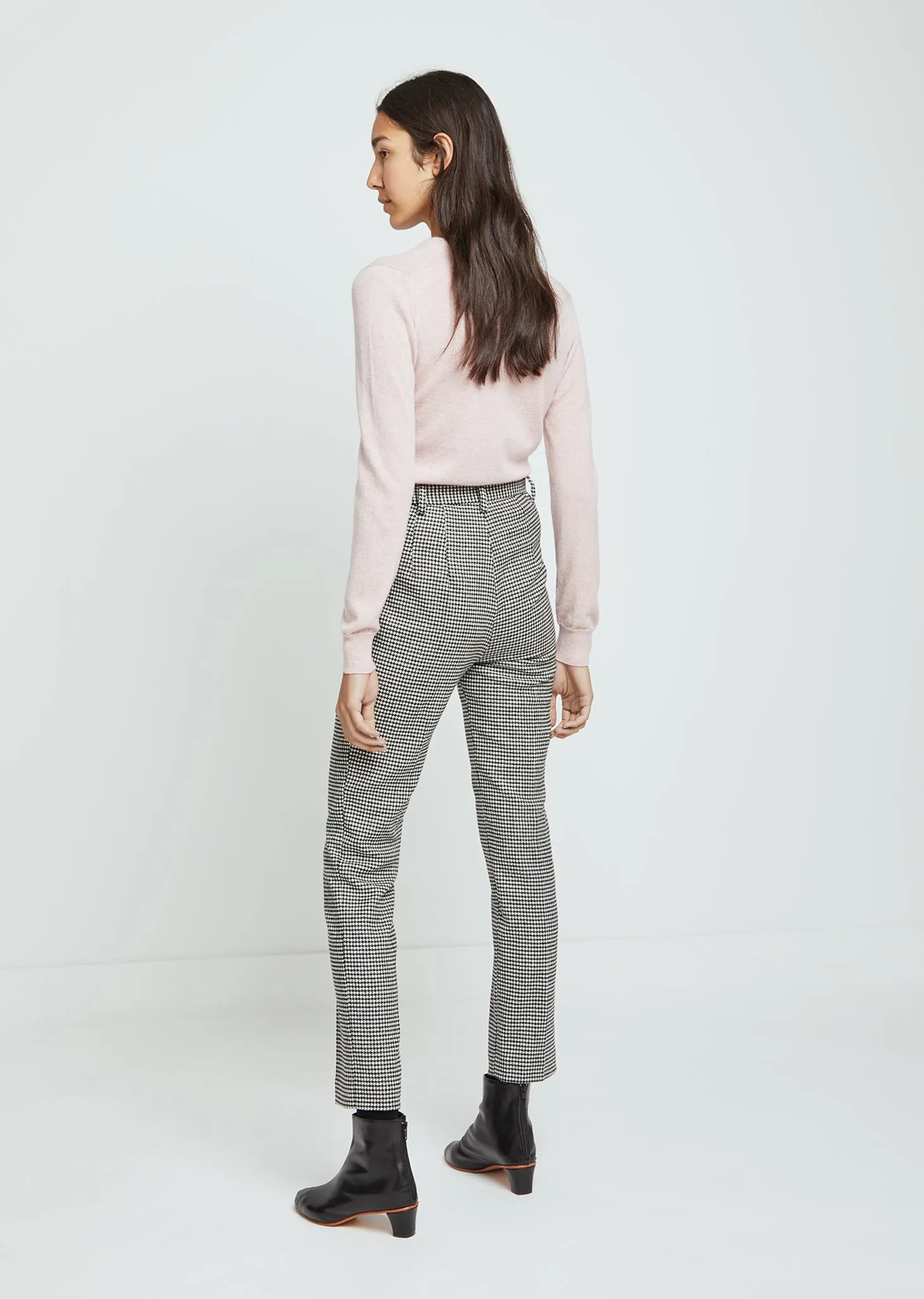 Houndstooth Straight Leg Pants