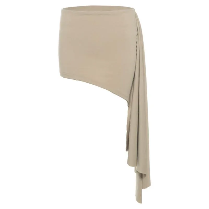 Irregular A line solid mini skirt