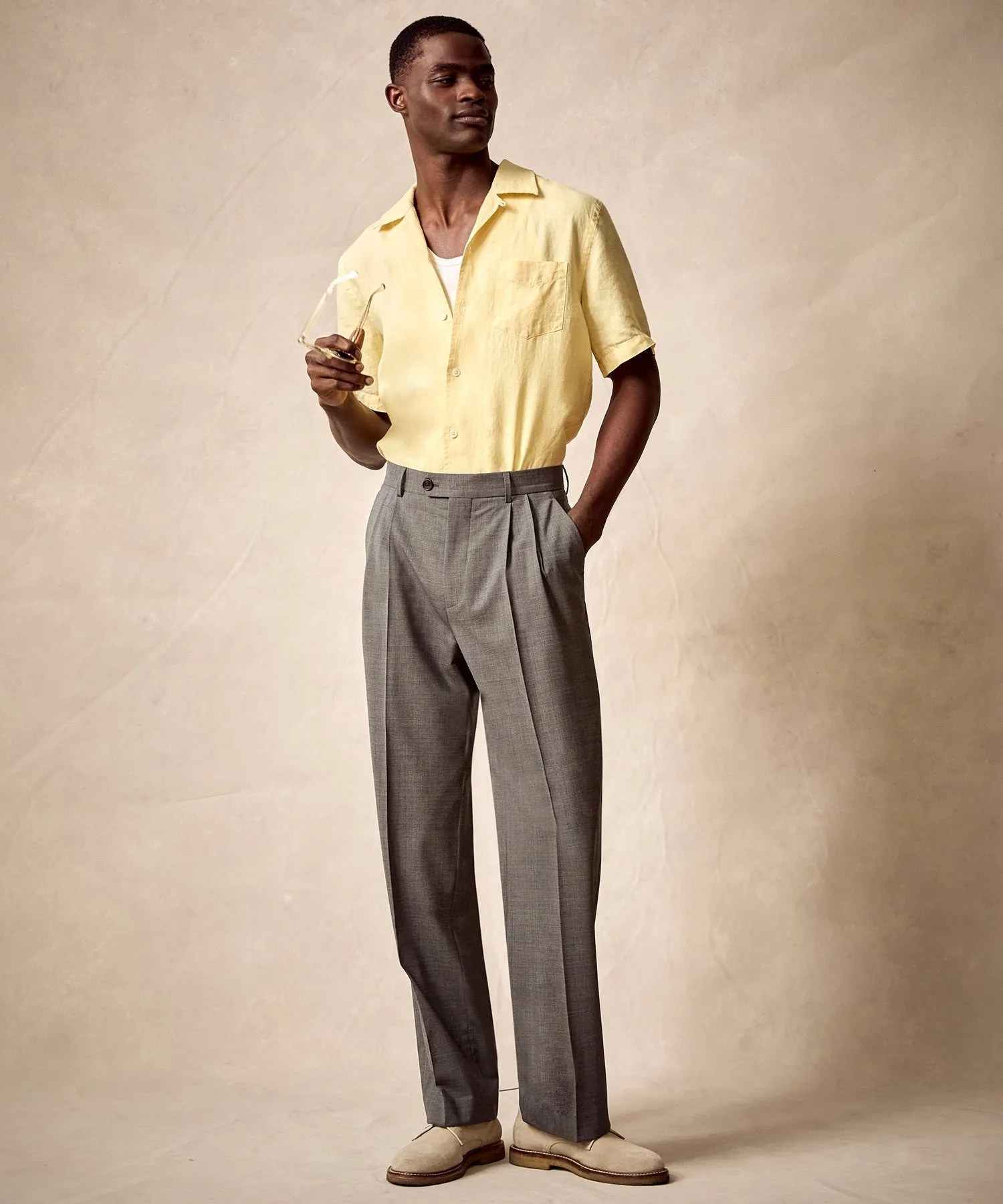 Italian Tropical Wool Wythe Trouser in Grey