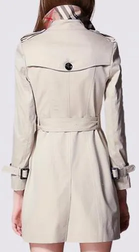 Ivory Double-Breasted Trench Coat