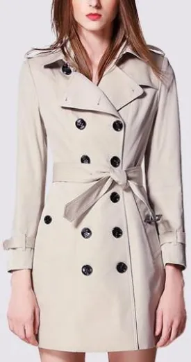 Ivory Double-Breasted Trench Coat