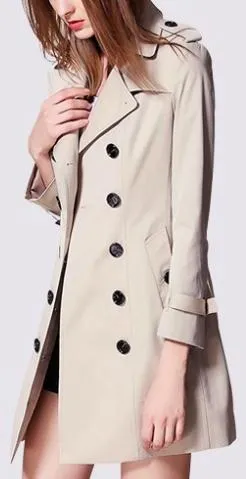 Ivory Double-Breasted Trench Coat