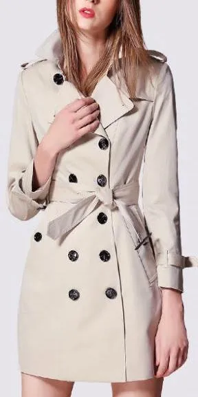 Ivory Double-Breasted Trench Coat