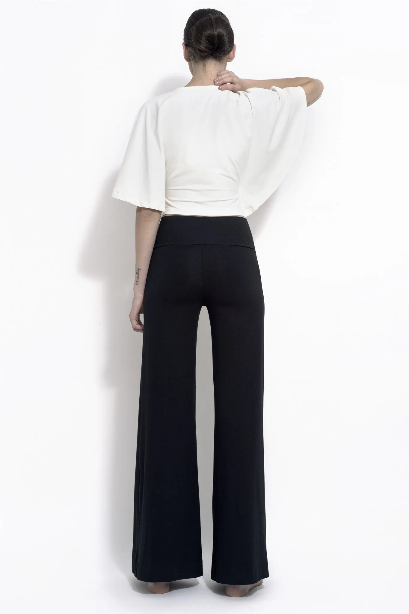 Katia palazzo style trouser in bamboo and organic cotton spandex jersey