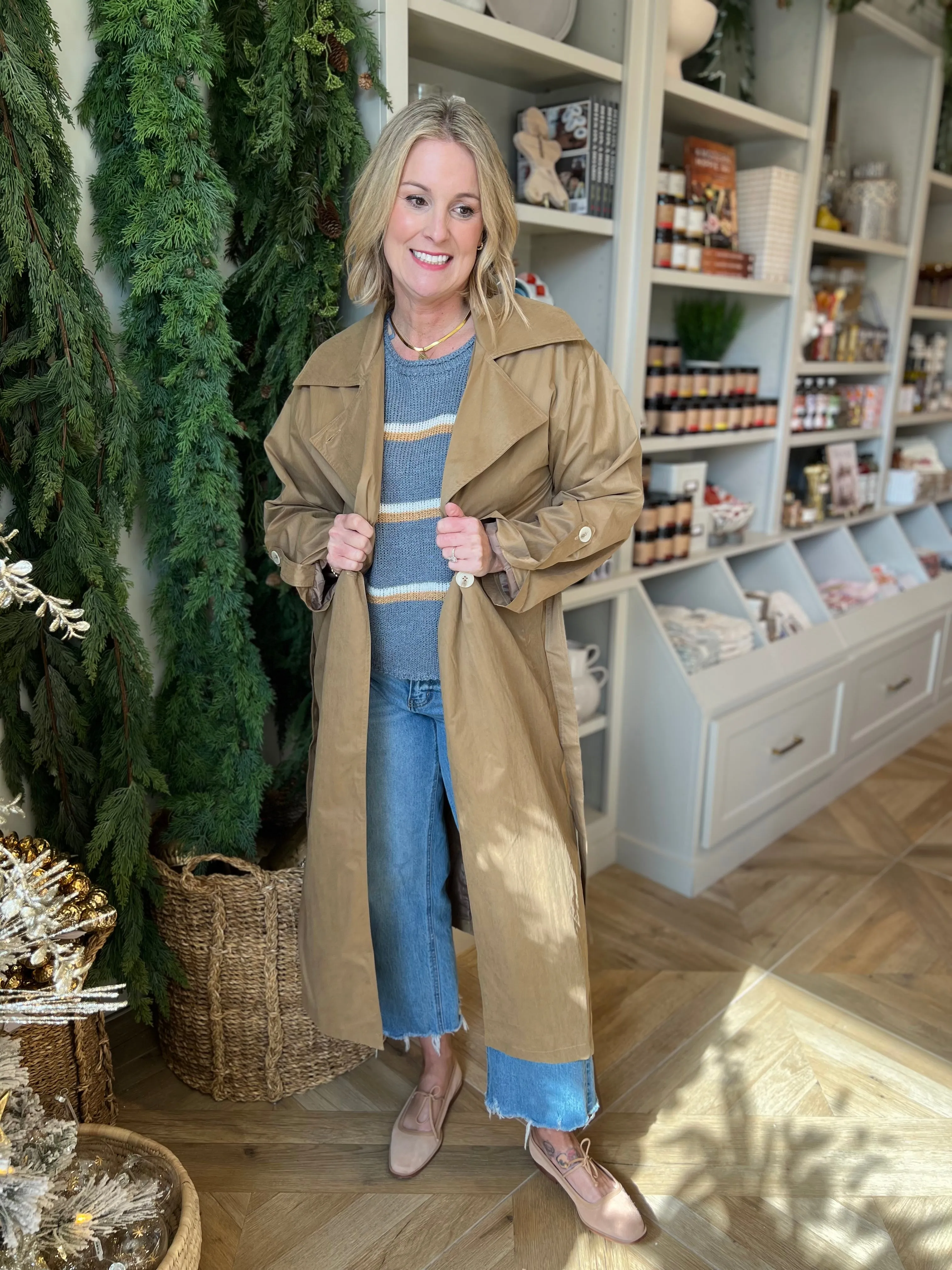 Khaki Janie Trench Coat