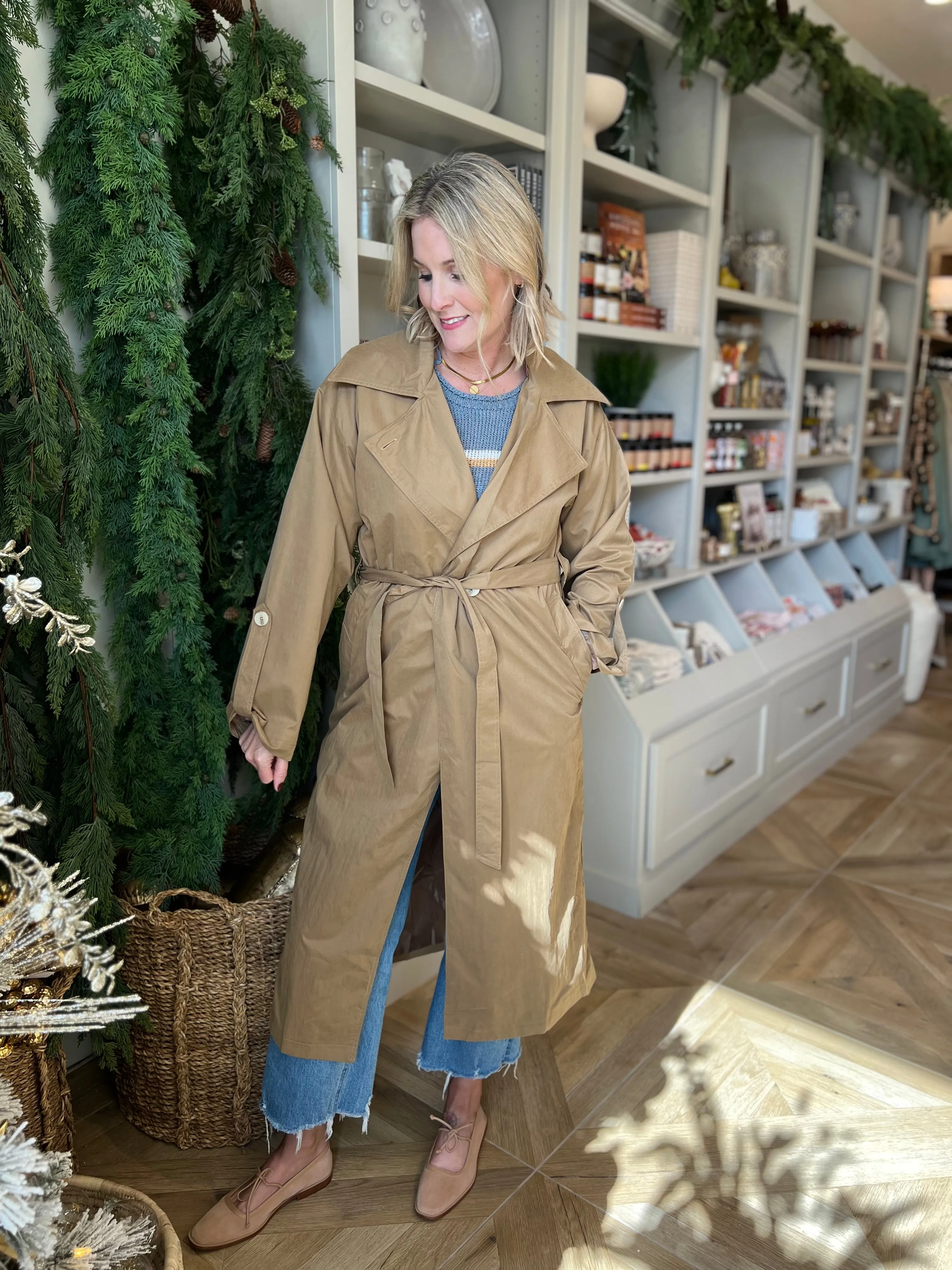 Khaki Janie Trench Coat