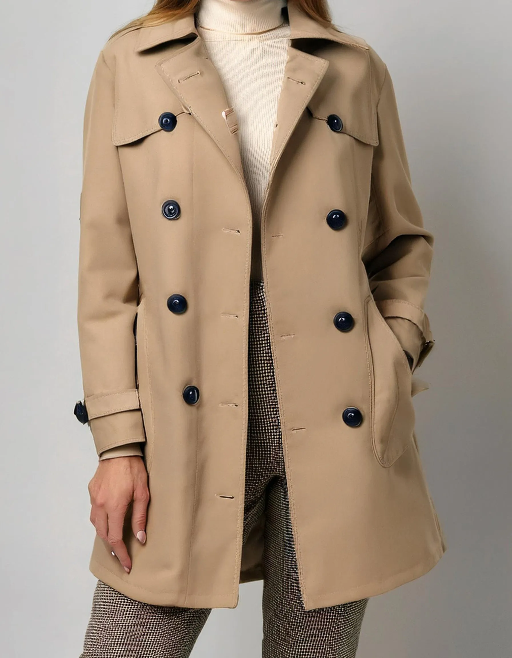 Khaki Utilitarian Trench Coats