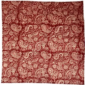 KK1404 Kalamkari Cotton Bandana - Brick Red Paisley (KK1404)