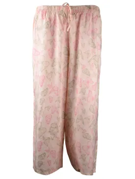 Ladies Printed Wide Leg Capri Trouser Butterfly