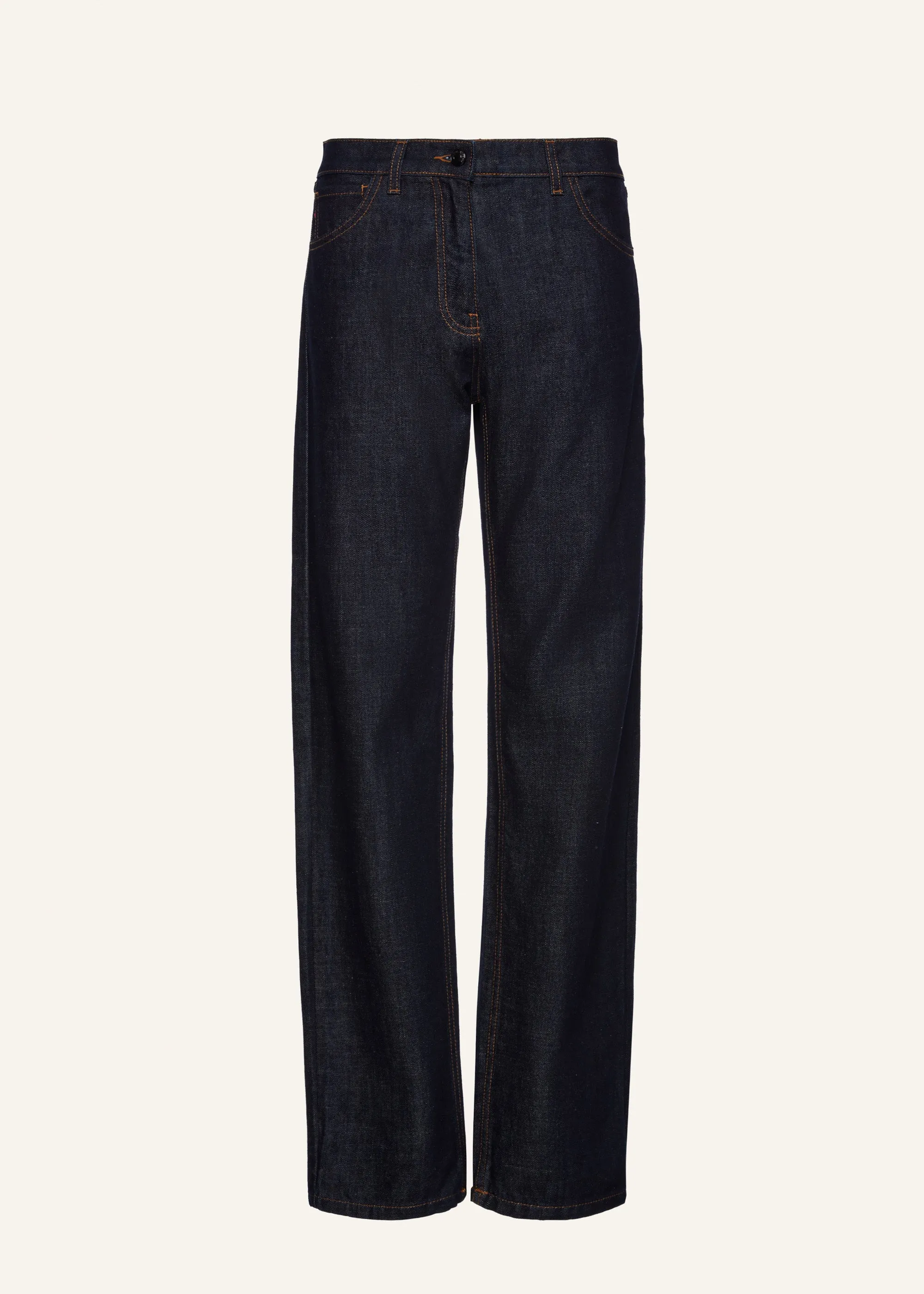 Low waist straight leg denim in navy