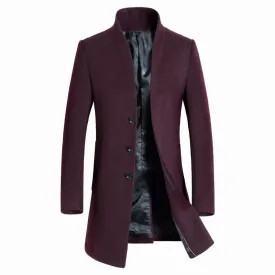 Men's Overcoat Premium Quality Wool Blend Mid Long Trench Coat | XZ1681