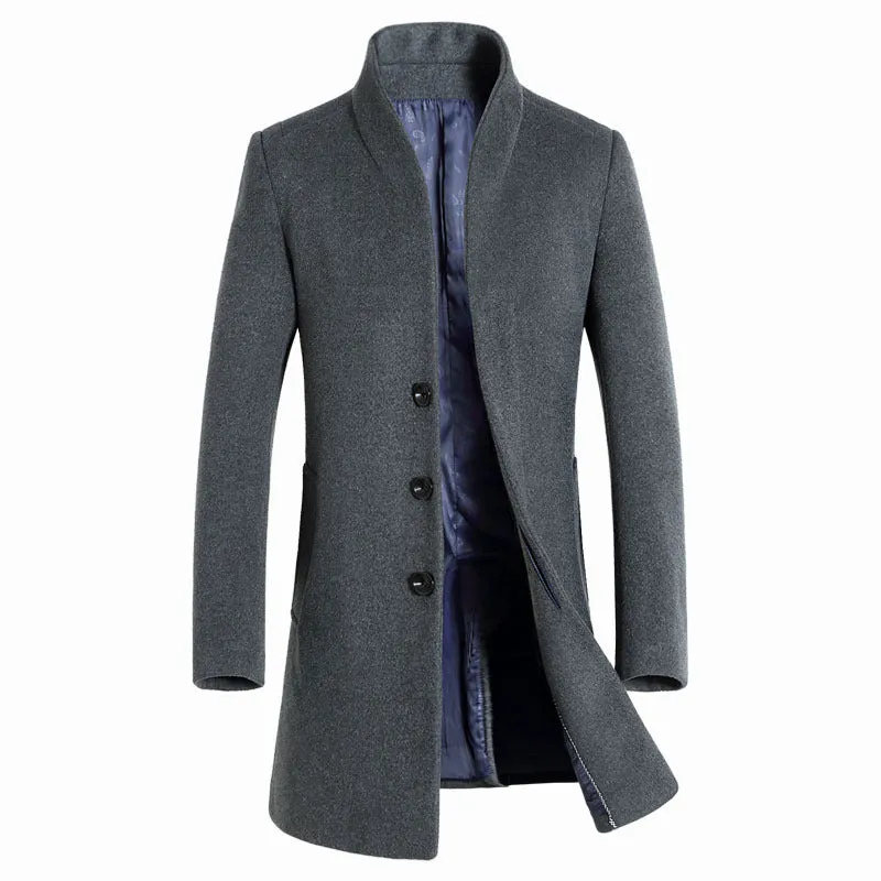 Men's Overcoat Premium Quality Wool Blend Mid Long Trench Coat | XZ1681