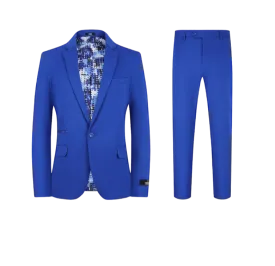 New York Royal Blue Men's Slim-Fit Suit Stretch Material Slim Pants