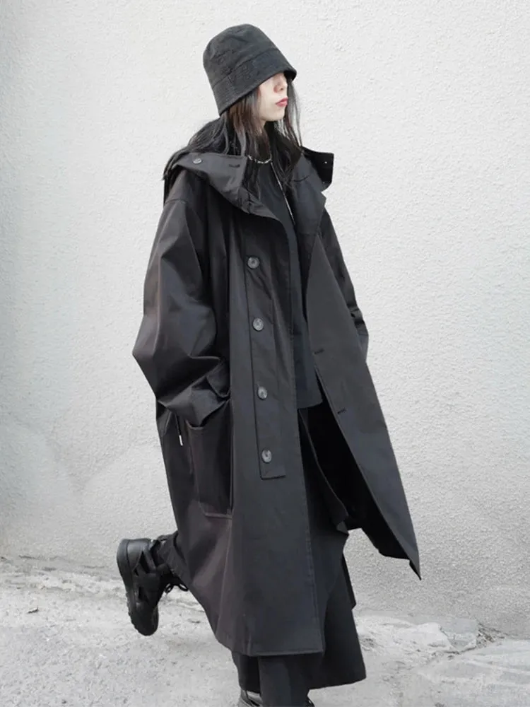 Oversized Not Today Hooded Trench Coat