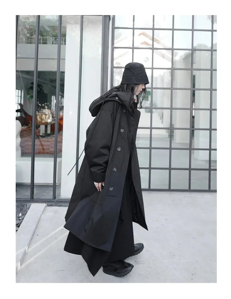 Oversized Not Today Hooded Trench Coat