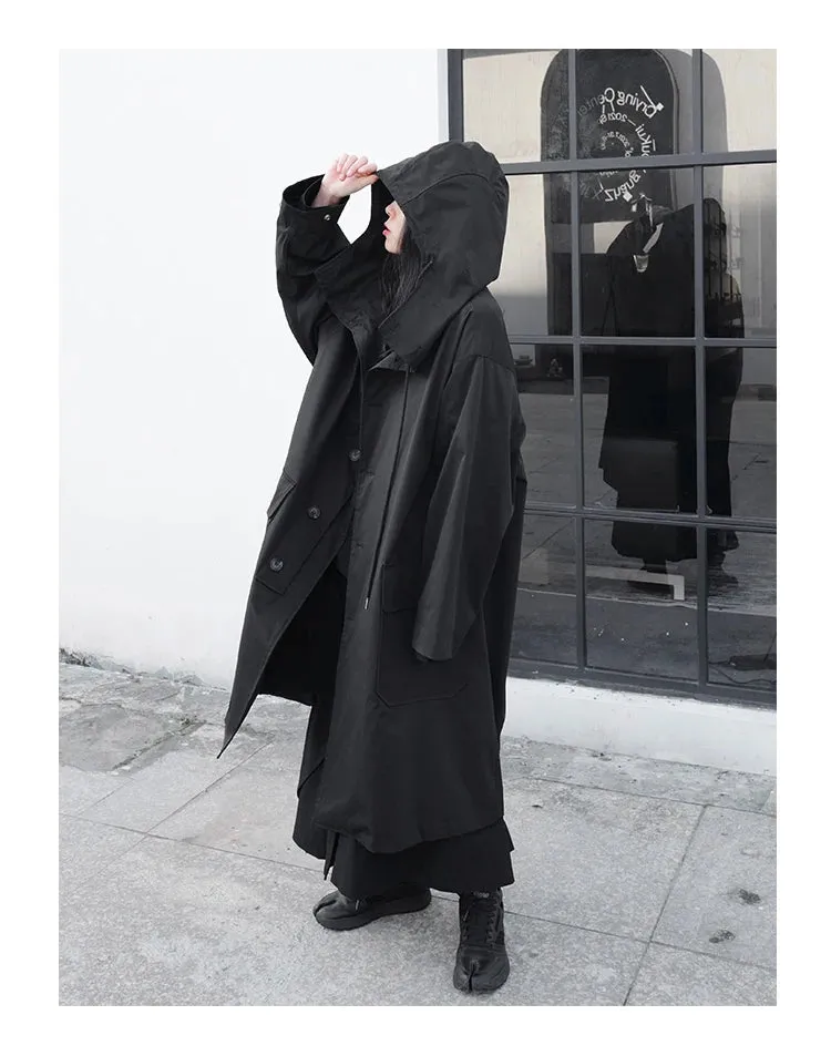 Oversized Not Today Hooded Trench Coat