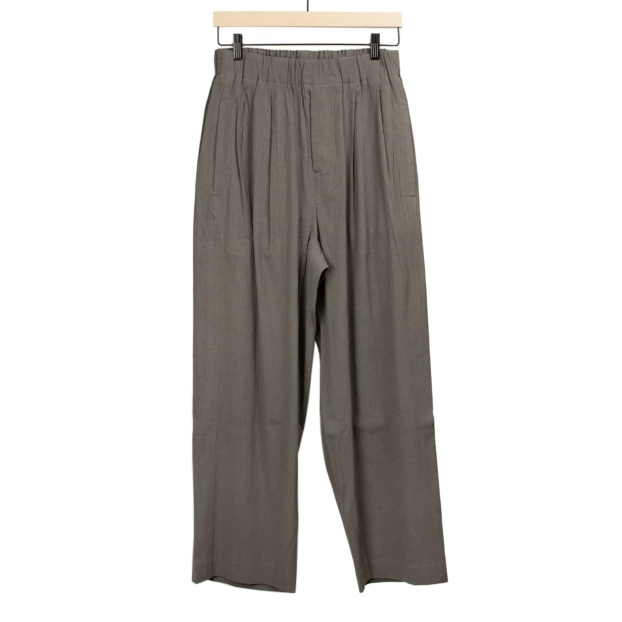 Pajama easy pants in grey Italian linen and rayon