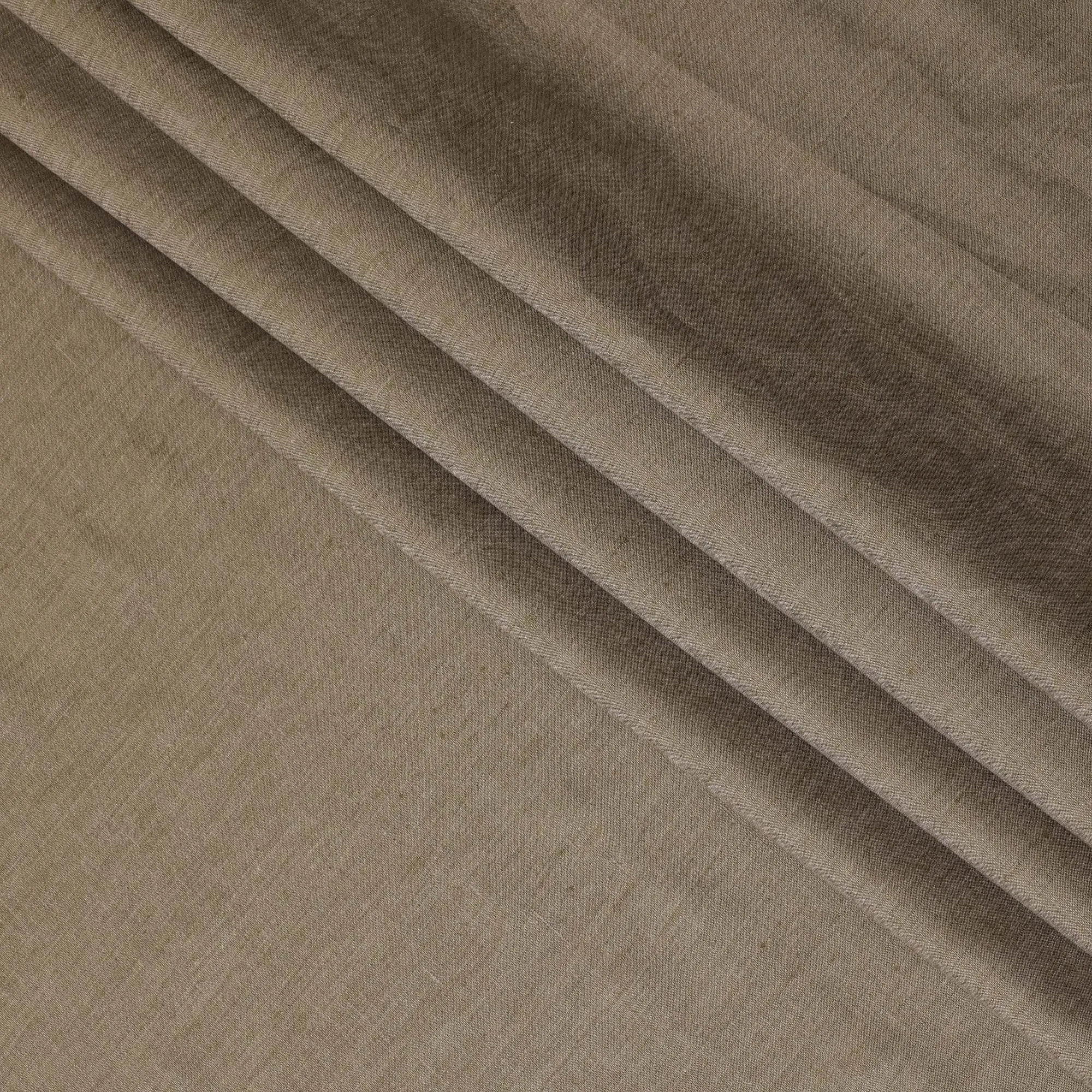 Peanut brown plain Premium 100% pure linen fabric 60 Lea-D10937