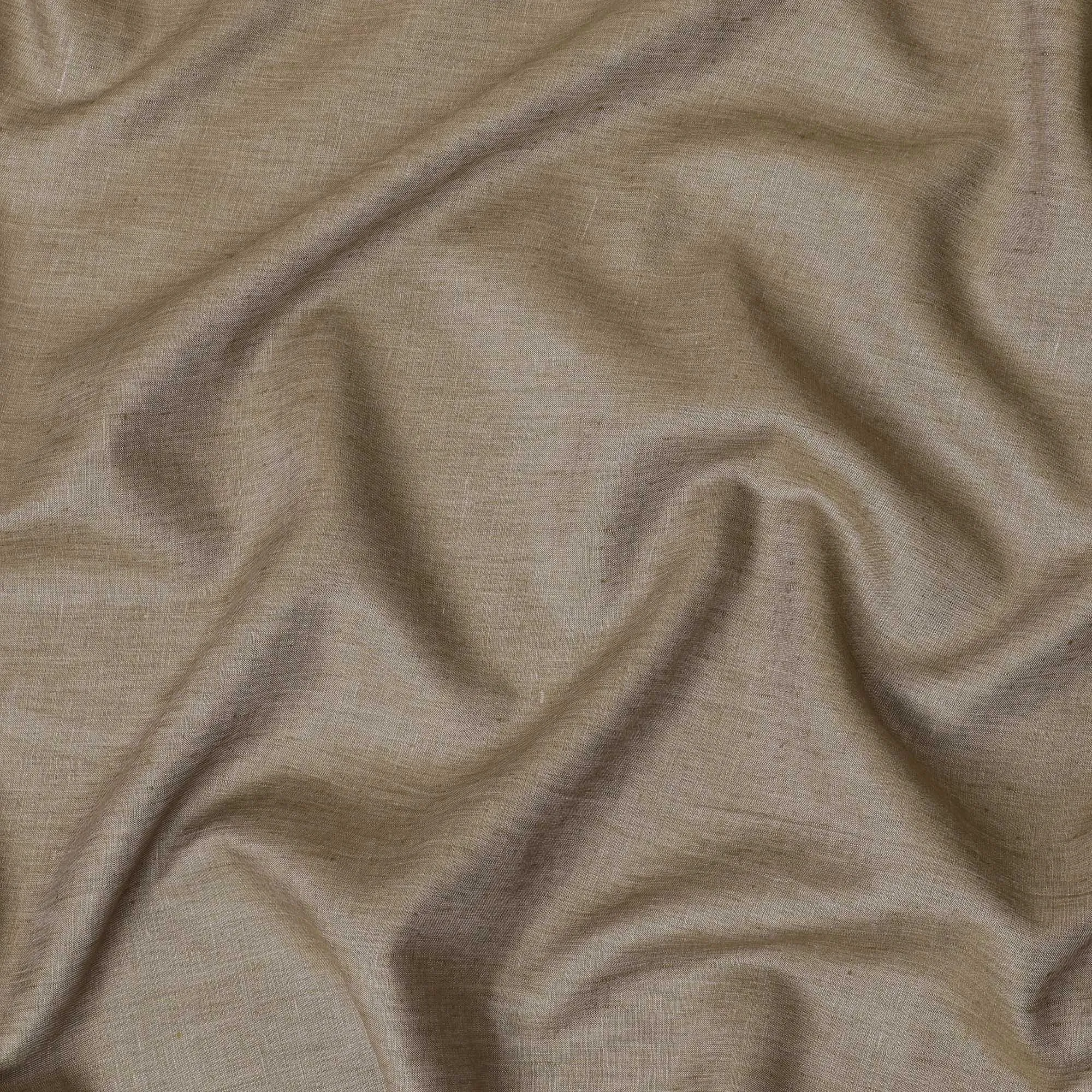 Peanut brown plain Premium 100% pure linen fabric 60 Lea-D10937