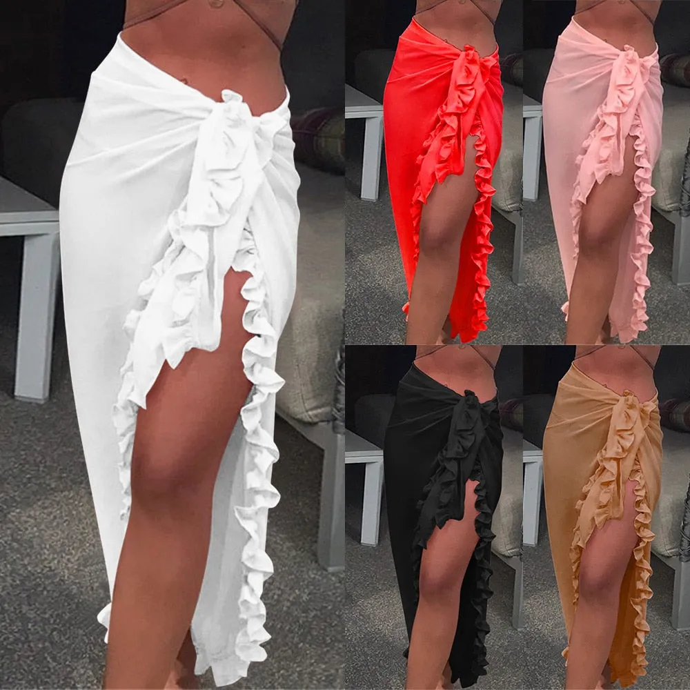 "Hope" Ruffle Bikini Wrap Skirt