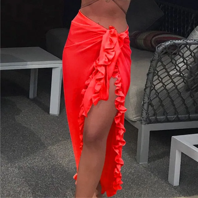 "Hope" Ruffle Bikini Wrap Skirt