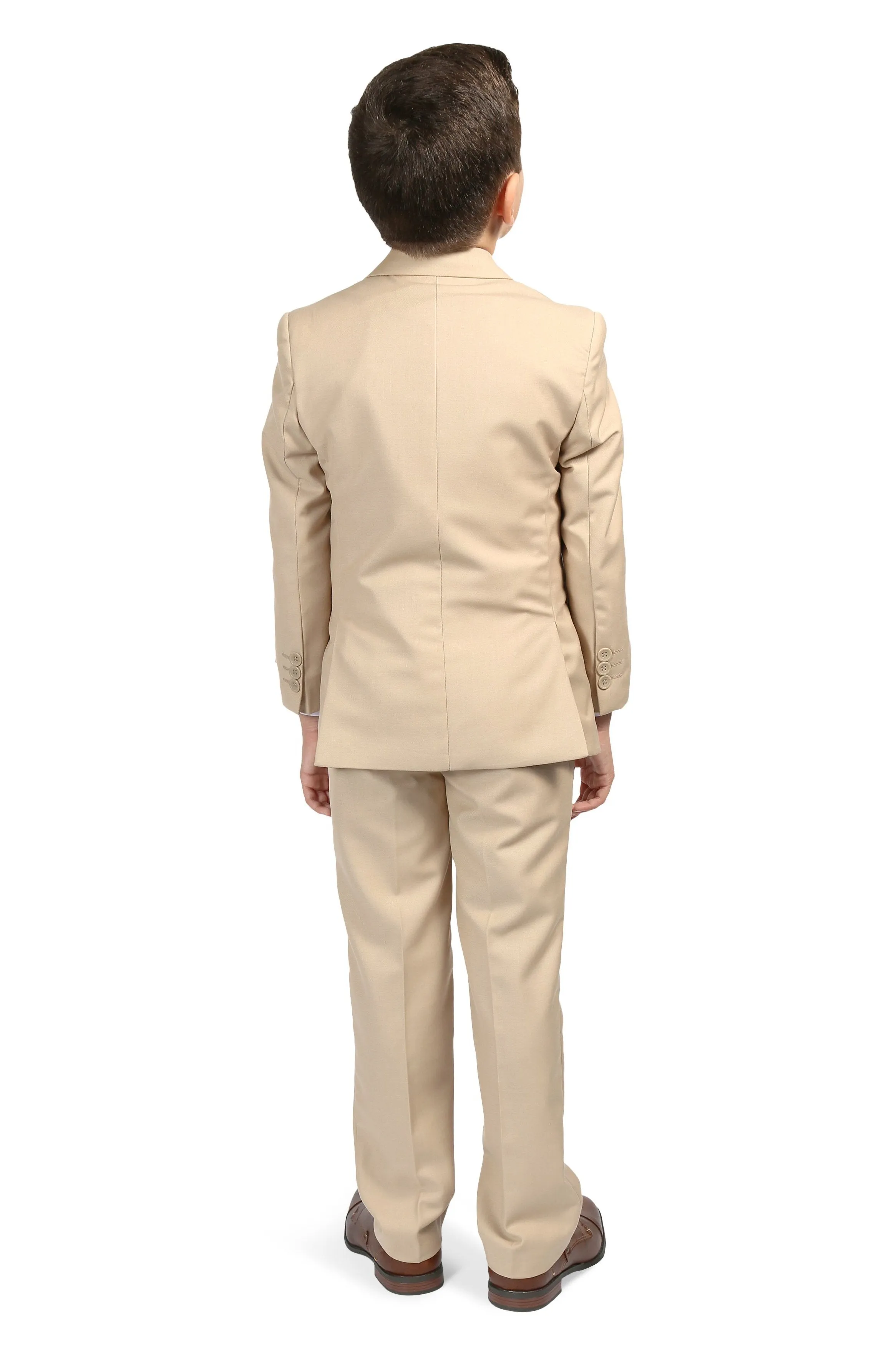 "Jax" Kids Tan Suit 5-Piece Set