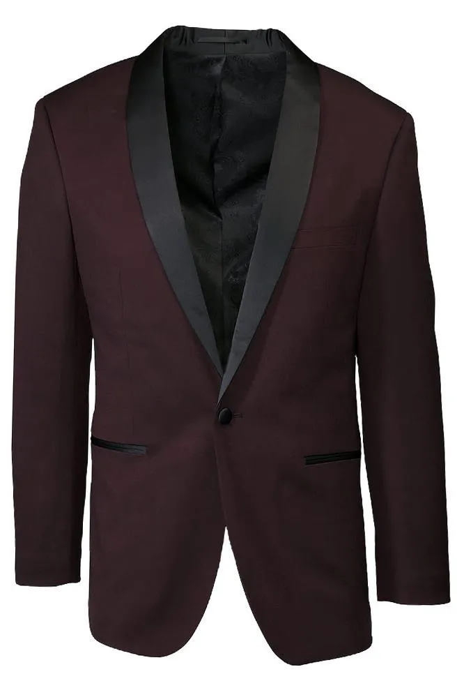 "Sebastian" Burgundy Pindot Tuxedo Jacket (Separates)