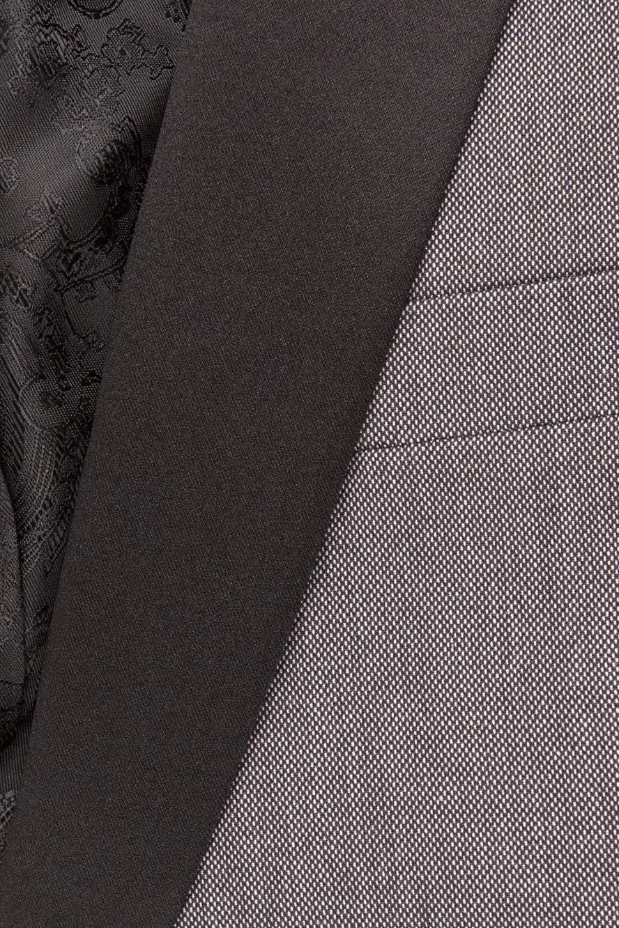 "Sebastian" Grey Pindot Tuxedo Jacket (Separates)