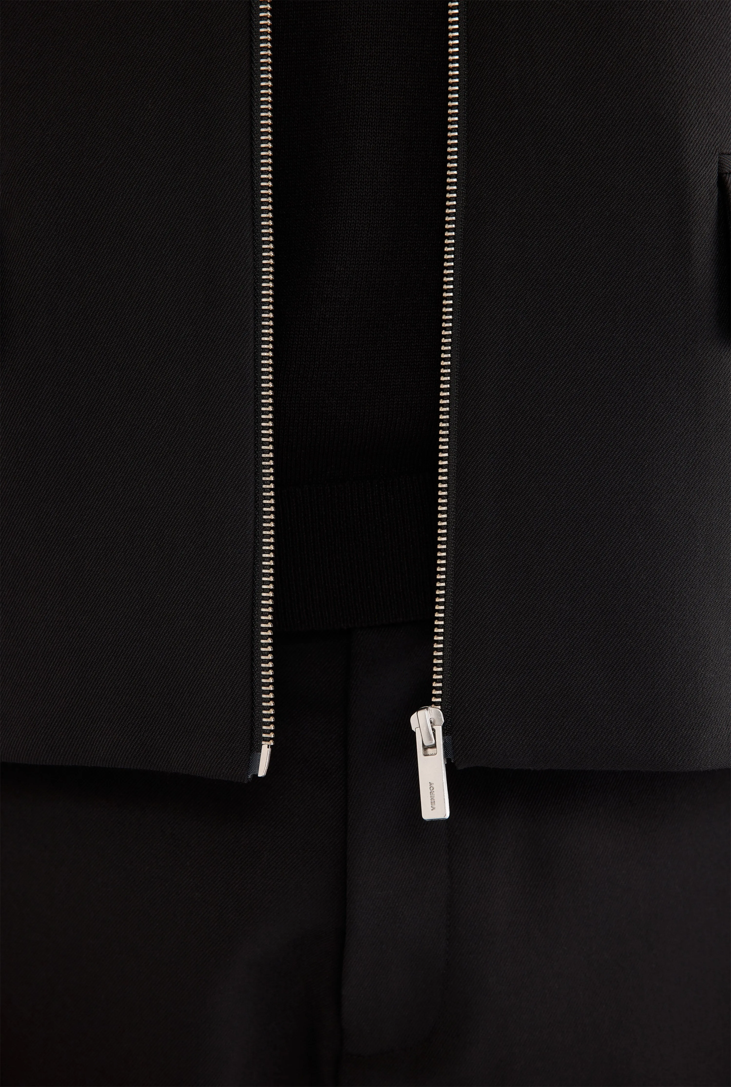 Relaxed Wool Suit Jacket - Black