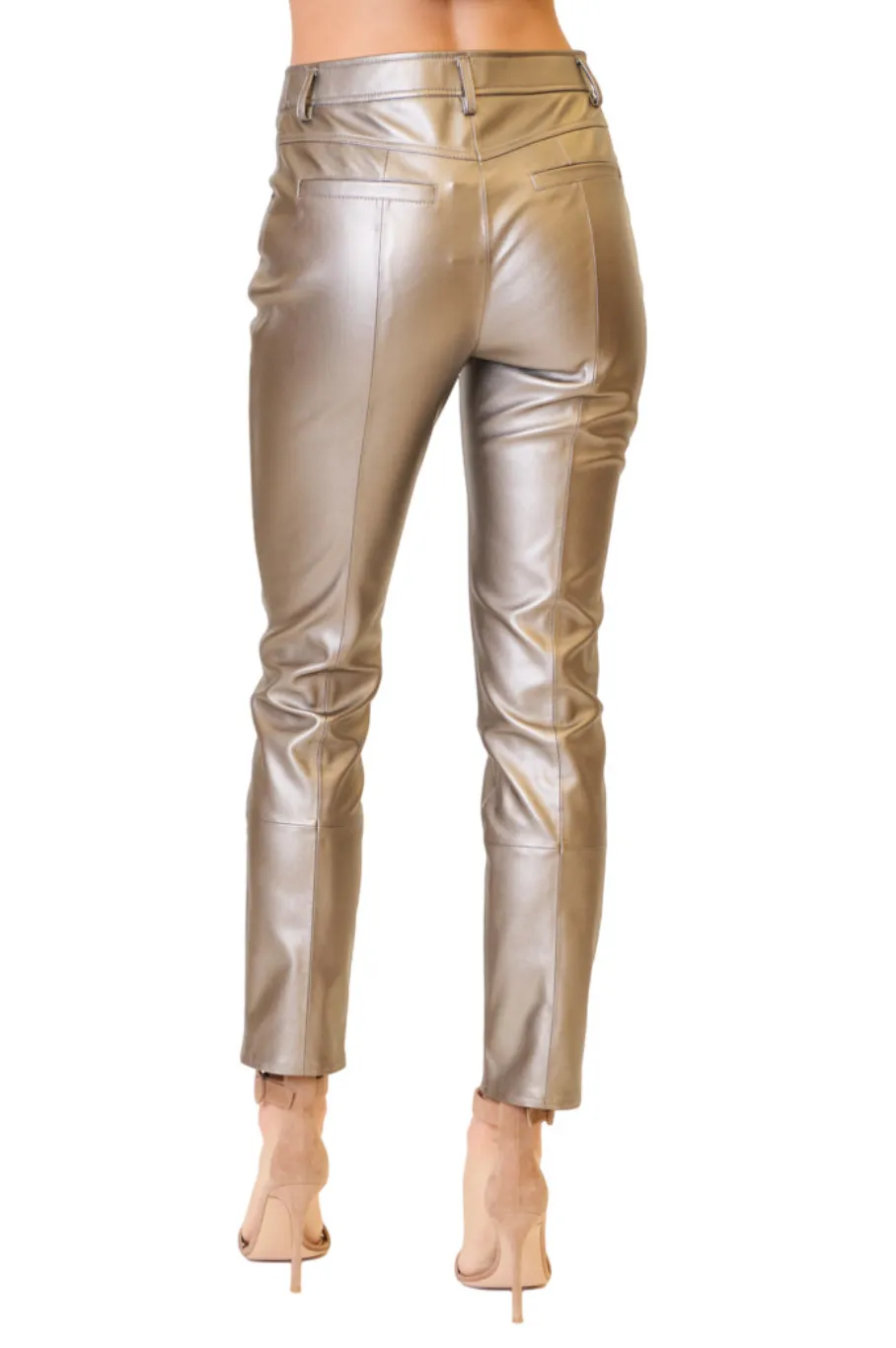 Rue Faux Leather Pants - Silver