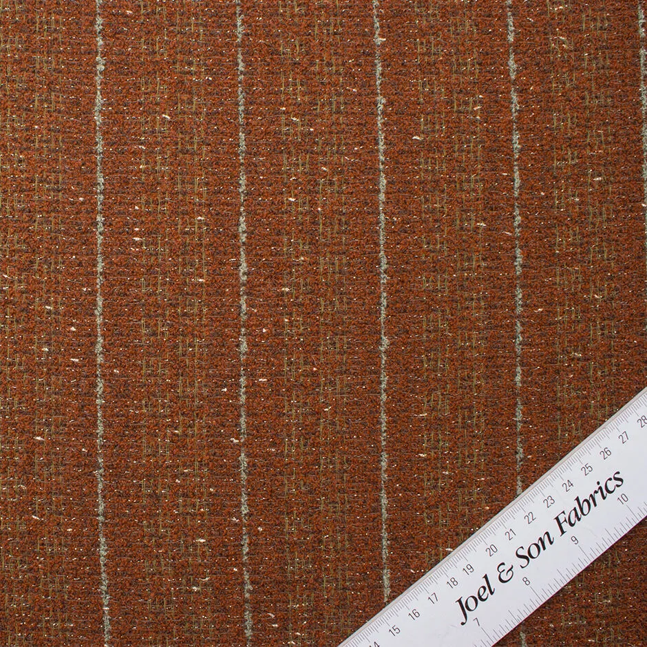 Rusty Brown Metallic Wool Bouclé