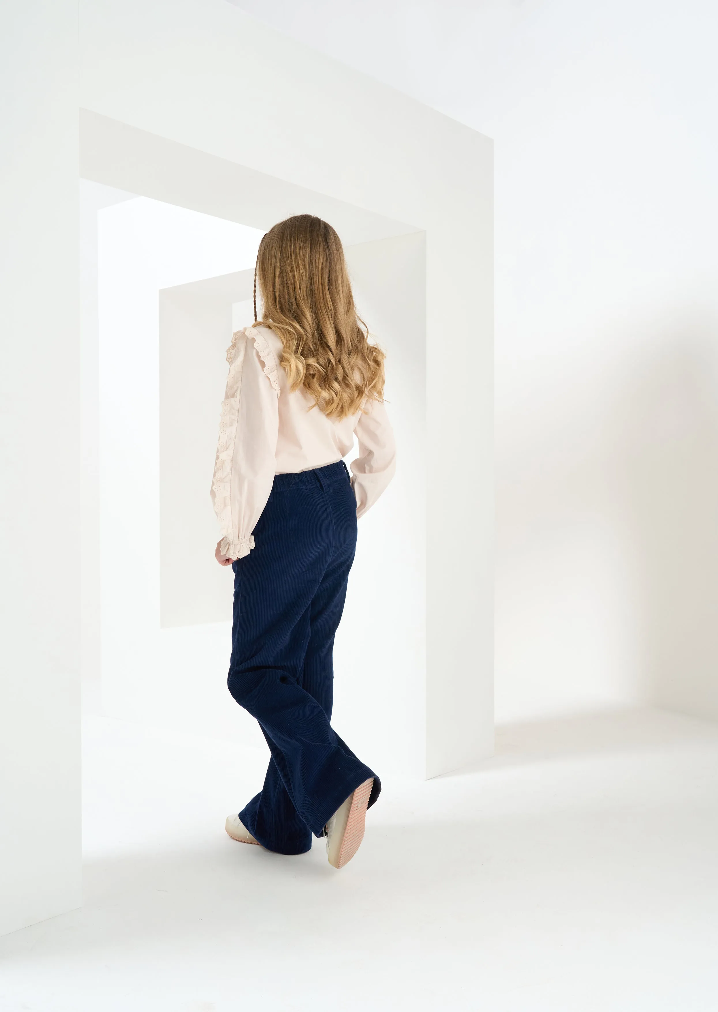 Sinead Navy Wide Leg Cord Trouser