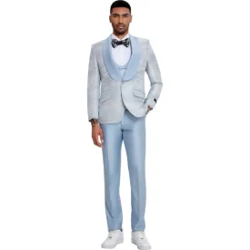 TAZZIO: Textured 3pc Skinny Fit Suit M410SK-02