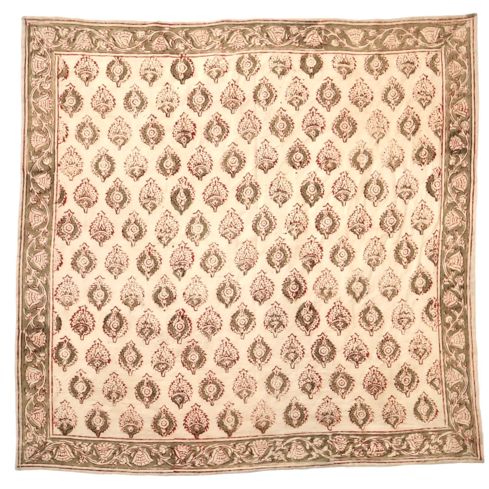 Terracotta Medallion - Kalamkari Cotton Bandana  (KK1409)