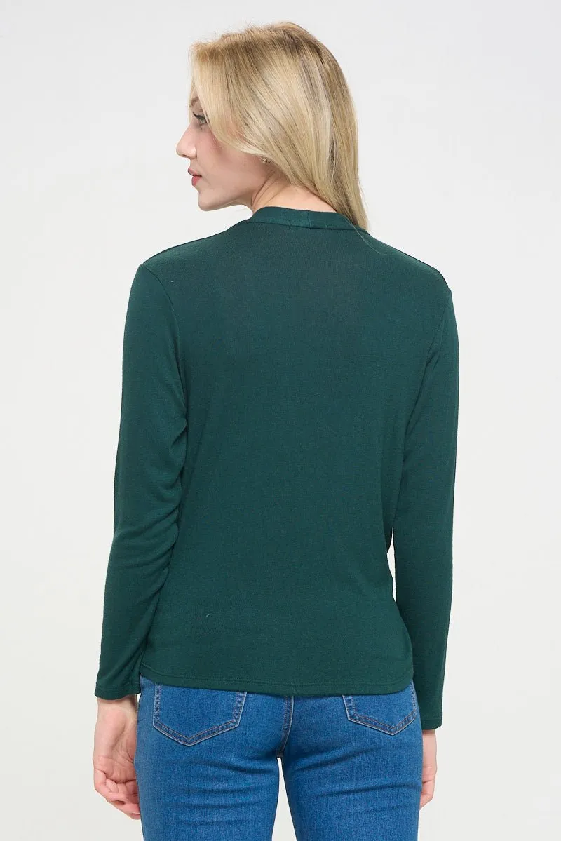 Tessa Long Sleeve Surplice Knit Top