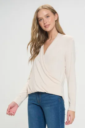 Tessa Long Sleeve Surplice Knit Top