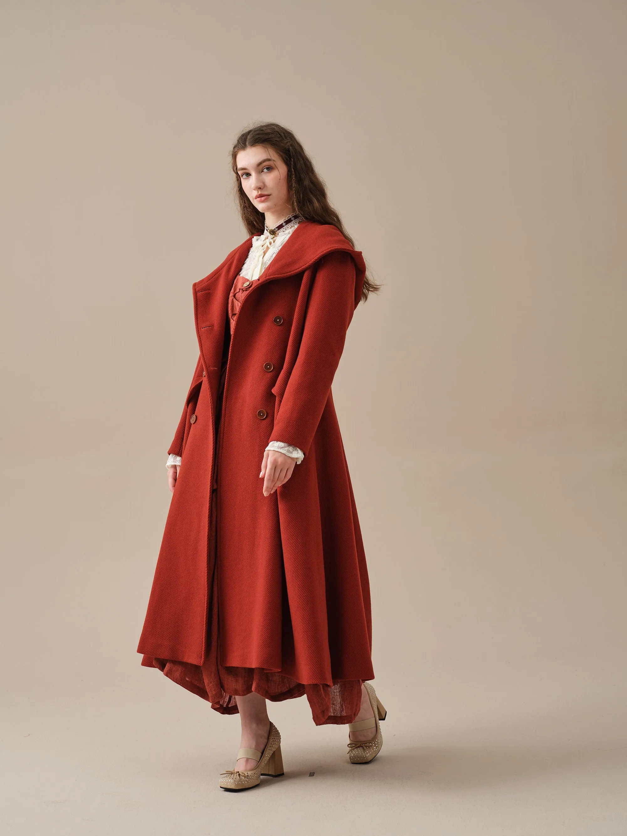 Trista 24 | 100% twill wool hooded coat