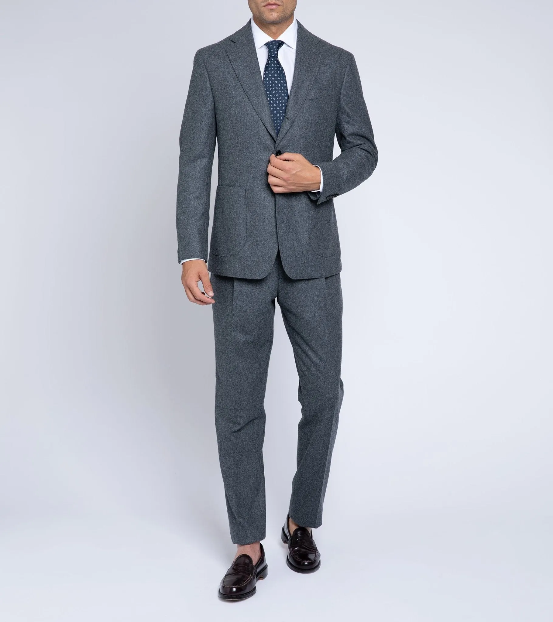 Trunk Wigmore Wool Flannel Suit Jacket: Charcoal