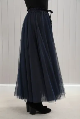 Tulle A-Line Skirt Navy